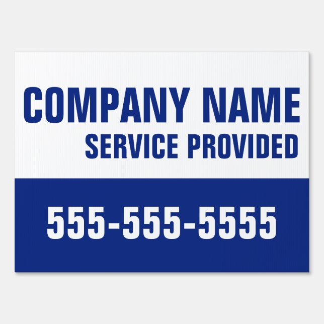 Company Name Service Provided Custom Phone Sign (Front)