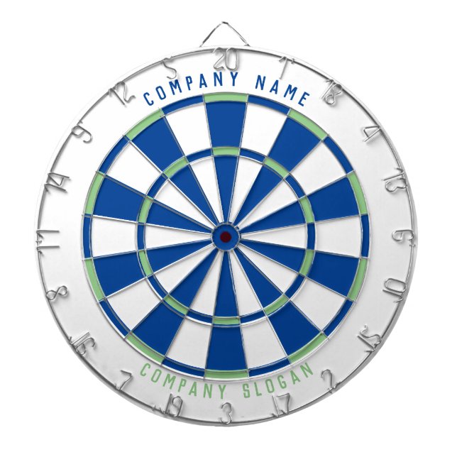 Company Name & Slogan Office Game Room Blue/Green  Dart Board (Front)