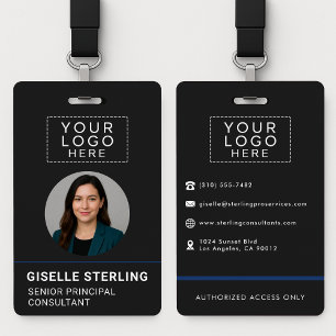Company Name Tag Custom Photo ID Logo  Badge