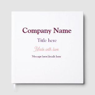 company name title details custom business food re foil guest book