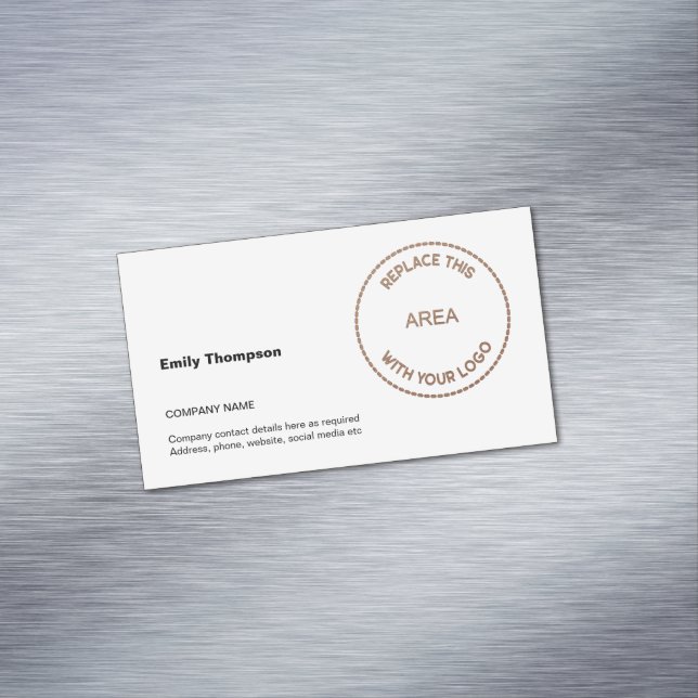 Company Name Your Logo White Business Card Magnet (In Situ)
