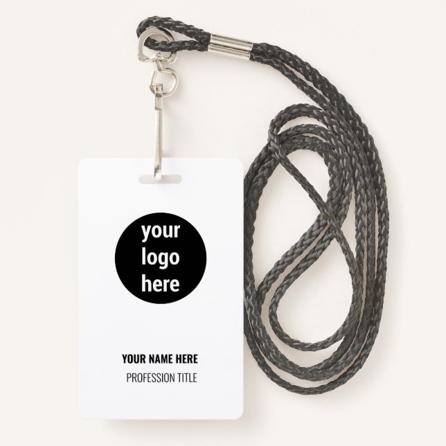 Company Office Employee Recognition Business Logo Badge (Front with Lanyard)