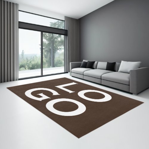 Company or Business Custom Logo Chocolate Brown Rug