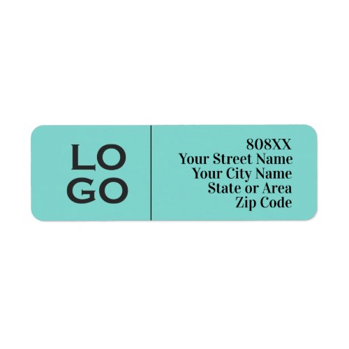 Company or Business Custom Logo on Aqua Label