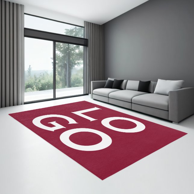 Company or Business Custom Logo on Burgundy Rug (Insitu (Indoor 3))