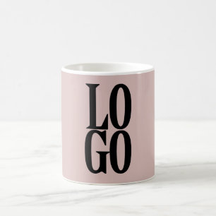 Company or Business Custom Logo on Dusty Pink Coffee Mug