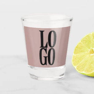 Company or Business Custom Logo on Dusty Pink Shot Glass