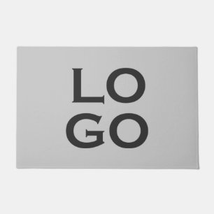 Company or Business Custom Logo on Gray Doormat