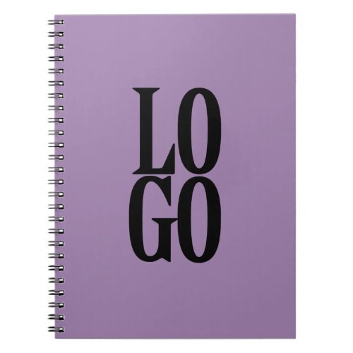 Company or Business Custom Logo on Lavender Purple Notebook