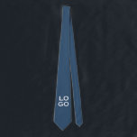 Company or Business Custom Logo on Navy Blue Neck Tie<br><div class="desc">This simple yet sophisticated custom dress tie features a navy blue background with a sample company or business logo placed in the center. You can personalize the tie to add your own company, organization, or business logo, or other custom image. It's great for a company event or party as gifts...</div>