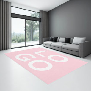 Company or Business Custom Logo on Pastel Pink Rug