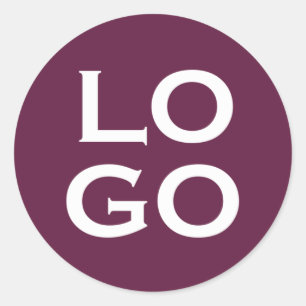 Company or Business Custom Logo on Plum Purple Classic Round Sticker