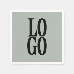 Company or Business Custom Logo on Sage Green Napkins