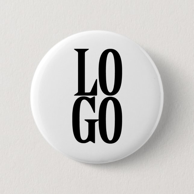 Company or Business Custom  Logo on White Button (Front)