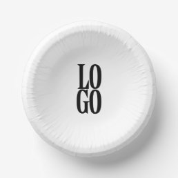 Company or Business Custom Logo on White Paper Bowls