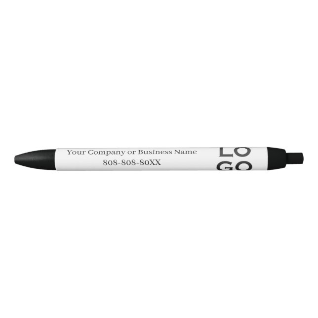 Company or Business Custom Logo on White Pen (Front)