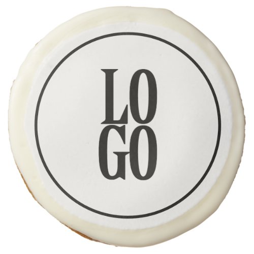 Company or Business Custom Logo on White Sugar Cookie