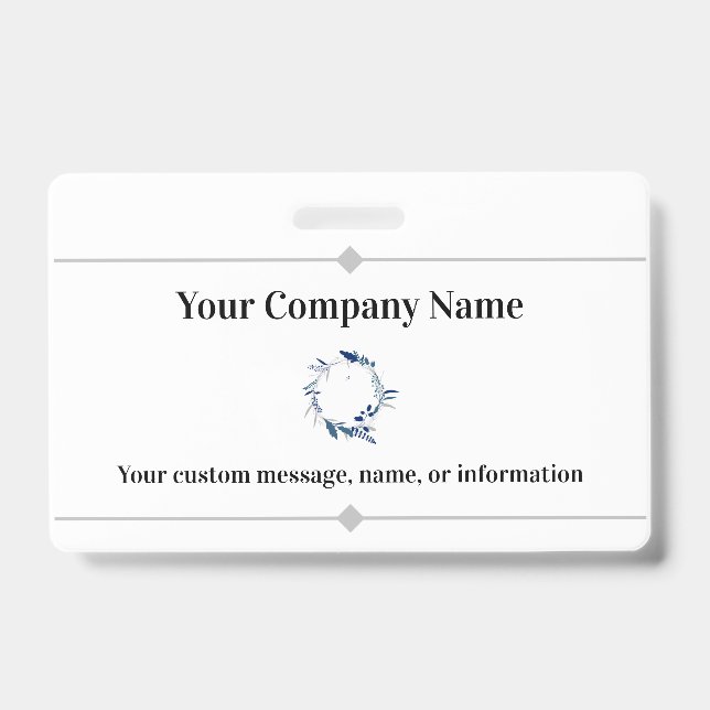 Company or Business Name and Logo Professional Badge (Front)