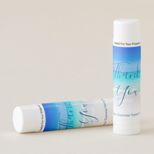 Company or Business Ocean Scene Thank You Beach  Lip Balm