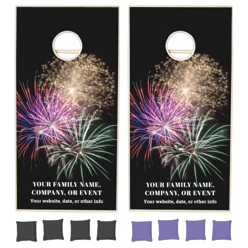 Company or Family Event Fireworks 4th of July Cornhole Set