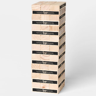 Company Party Game | Custom Logo Wooden Block Topple Tower