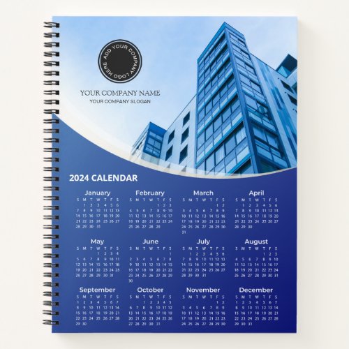Company Photo and Logo 2024 Calendar  Notebook