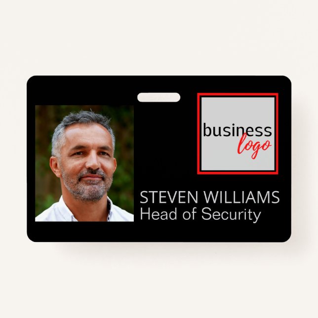 COMPANY PHOTO IDENTIFICATION BUSINESS LOGO CUSTOM BADGE (Front)