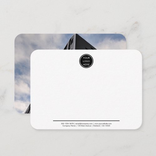 Company Photo l Professional Business Logo  Note Card