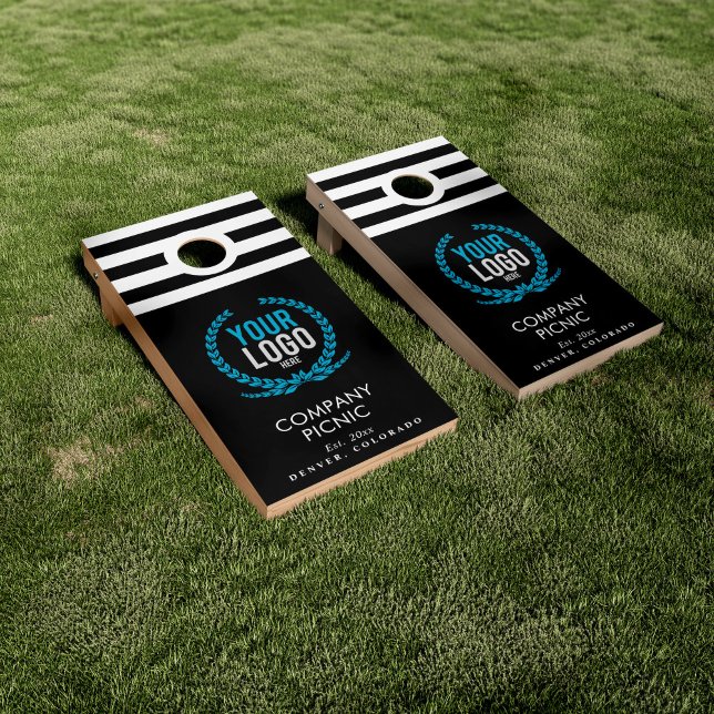 Company Picnic | Event Custom Logo Black Cornhole Set (Creator Uploaded)