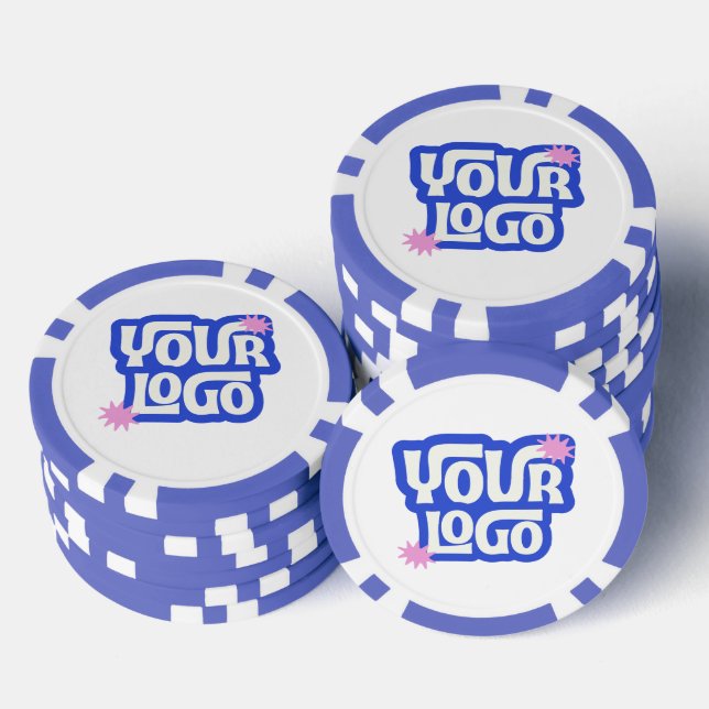 Company Poker Night Logo Custom Logo Blue Chips (Stack)