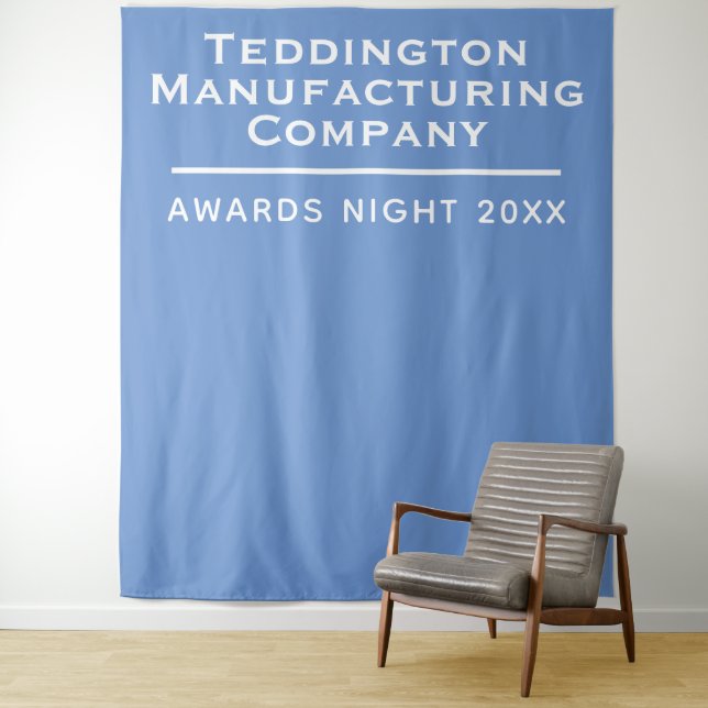 Company Presentation Awards Backdrop in Light Blue (In Situ)