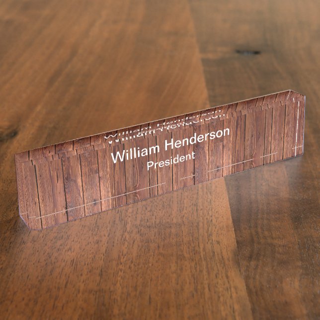 Company President Executive Desk Name Plate (Side)