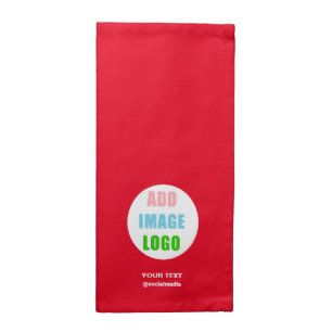 Company Professional Editable Business Logo Red Cloth Napkin