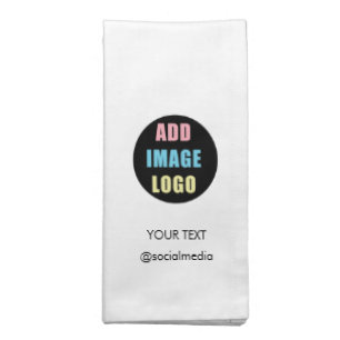 Company Professional Editable Business Logo White Cloth Napkin