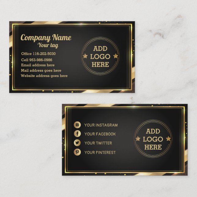 Company Professional Logo Design Business Card (Front/Back)