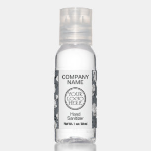 Company promotion floral black & white orchid grey hand sanitizer
