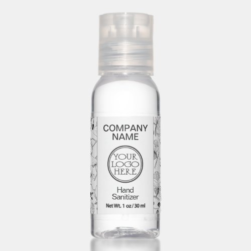 Company promotion floral black  white orchid logo hand sanitizer