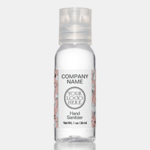 Company promotion floral black & white orchid pink hand sanitizer