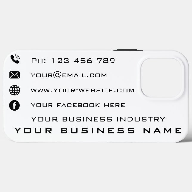 Company Promotional Personalized Business Card Case-Mate iPhone Case (Back (Horizontal))