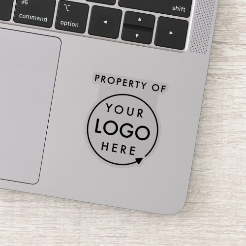 Company Property Logo  Business Asset Laptop Sticker