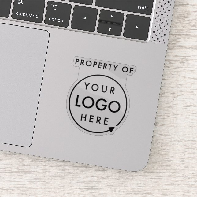 Company Property Logo | Business Asset Laptop Sticker (Detail)