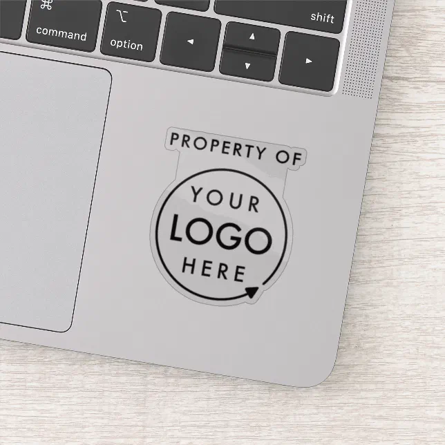 Company Property Logo | Business Asset Laptop Sticker | Zazzle
