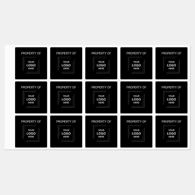 Company Property of Black Logo | Asset  Labels (Sheet)