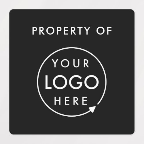 Company Property of Logo  Black Asset Tag Labels