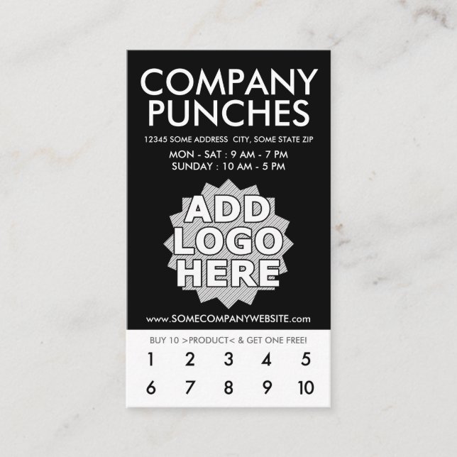 company punch card (Front)