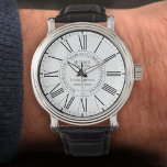 Company Retirement or Leaving Gift - Personalised Watch<br><div class="desc">A watch to commemorate the service of an Employee as a gift on their Leaving orvRetirement. Retirement or leaving gift watch. Includes name of company or institution and also the years of service.</div>