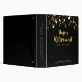 Company Retirement Party Black and Gold Stars 3 Ring Binder (Background)