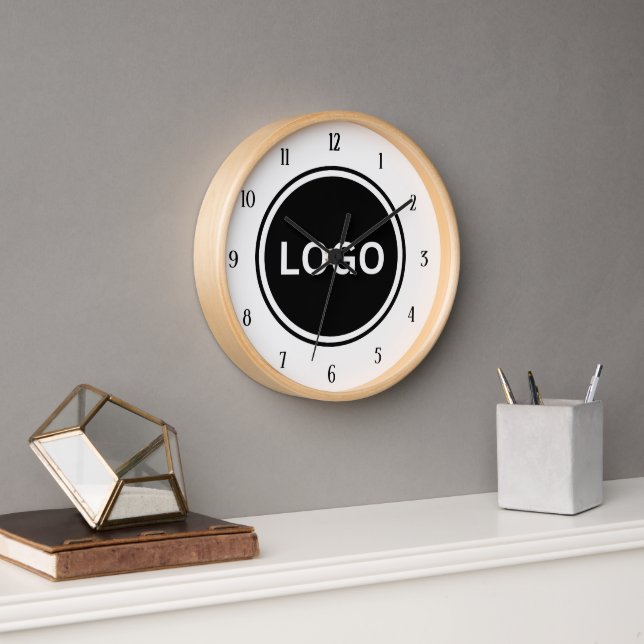 Company round logo branded office decoration clock (Office)