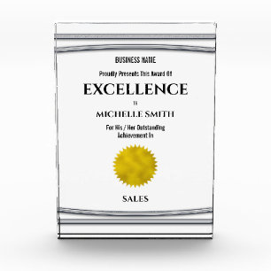 Company silver frame DIY logo excellence employee Acrylic Award