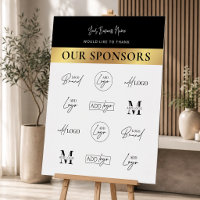 Company Sponsor Logos Black & Gold Event Sign